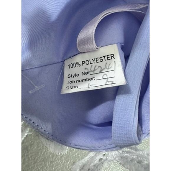 NO Name Elegant Evening Gown Purple Open Back Babydoll Floral Lace Bling Hi- Low - Picture 11 of 12